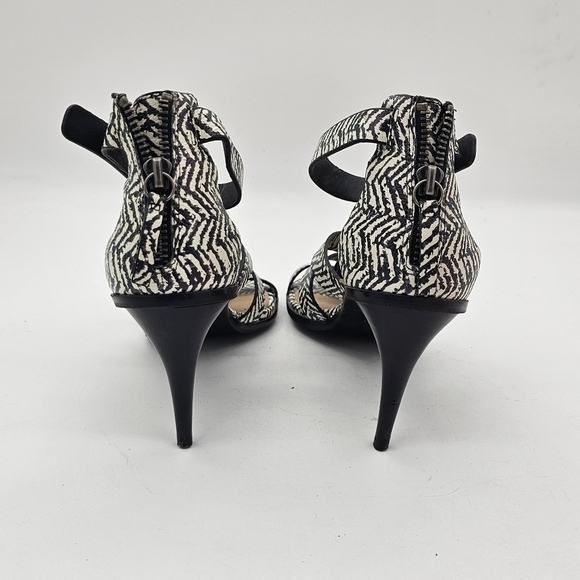 Joe's Jeans Womens High Heels Strappy Ankle Zip Zebra Print Black/White Size 7.5 - Picture 5 of 13